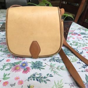 Anne Klein tan leather crossbody bag